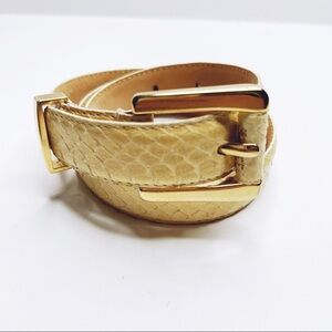 AXIOM | Beige Genuine Snakeskin Belt Sz L